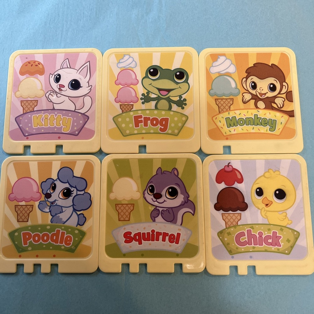 Leapfrog Scoop And Learn Ice Cream Cart Replacement Parts 2 Sided Cards Lot of 6